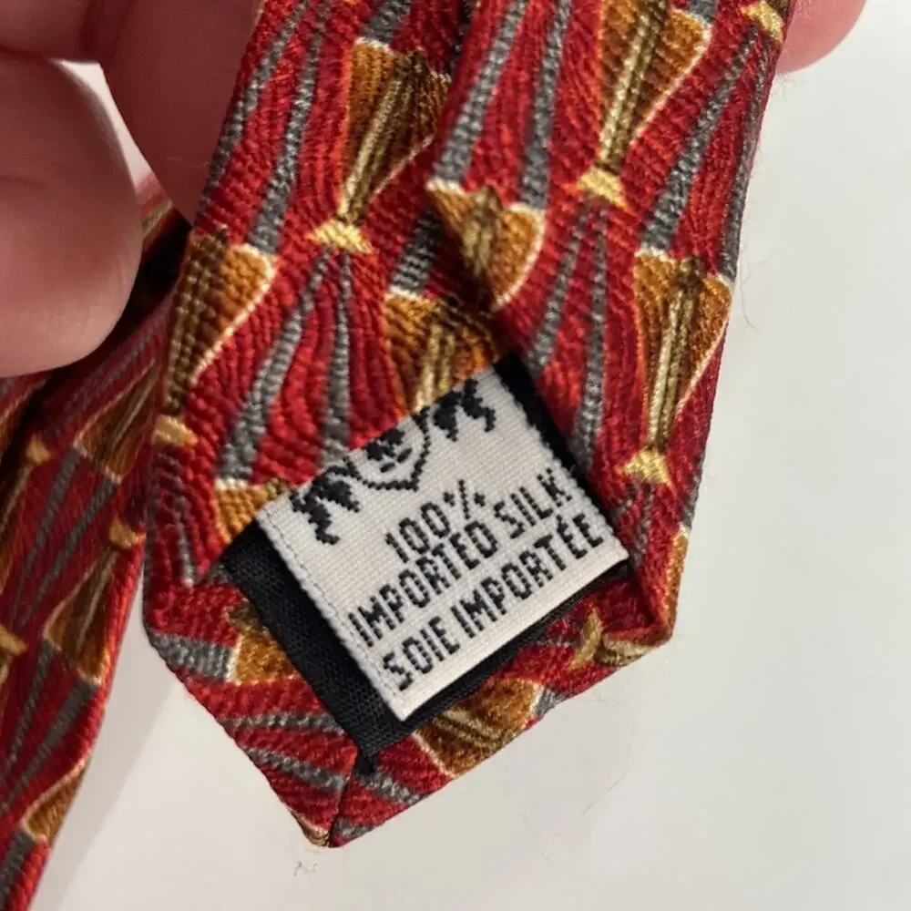 Vintage the metropolitan museum of art patterned silk tie